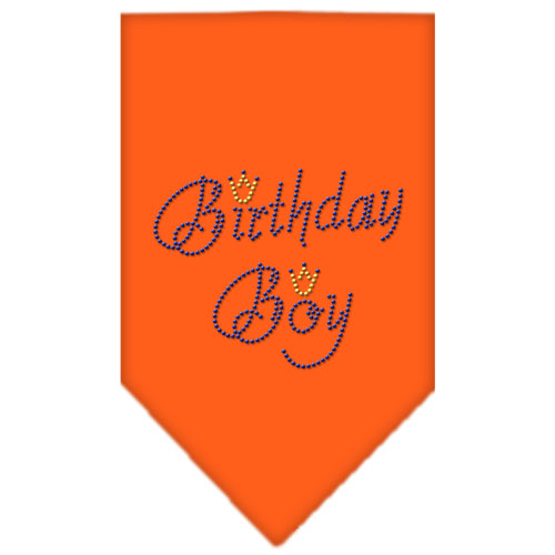 Birthday Boy Rhinestone Bandana Orange Large